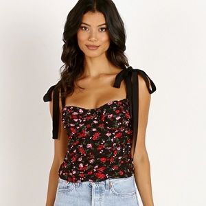 For Love & Lemons Tainted Bustier Top in Rose